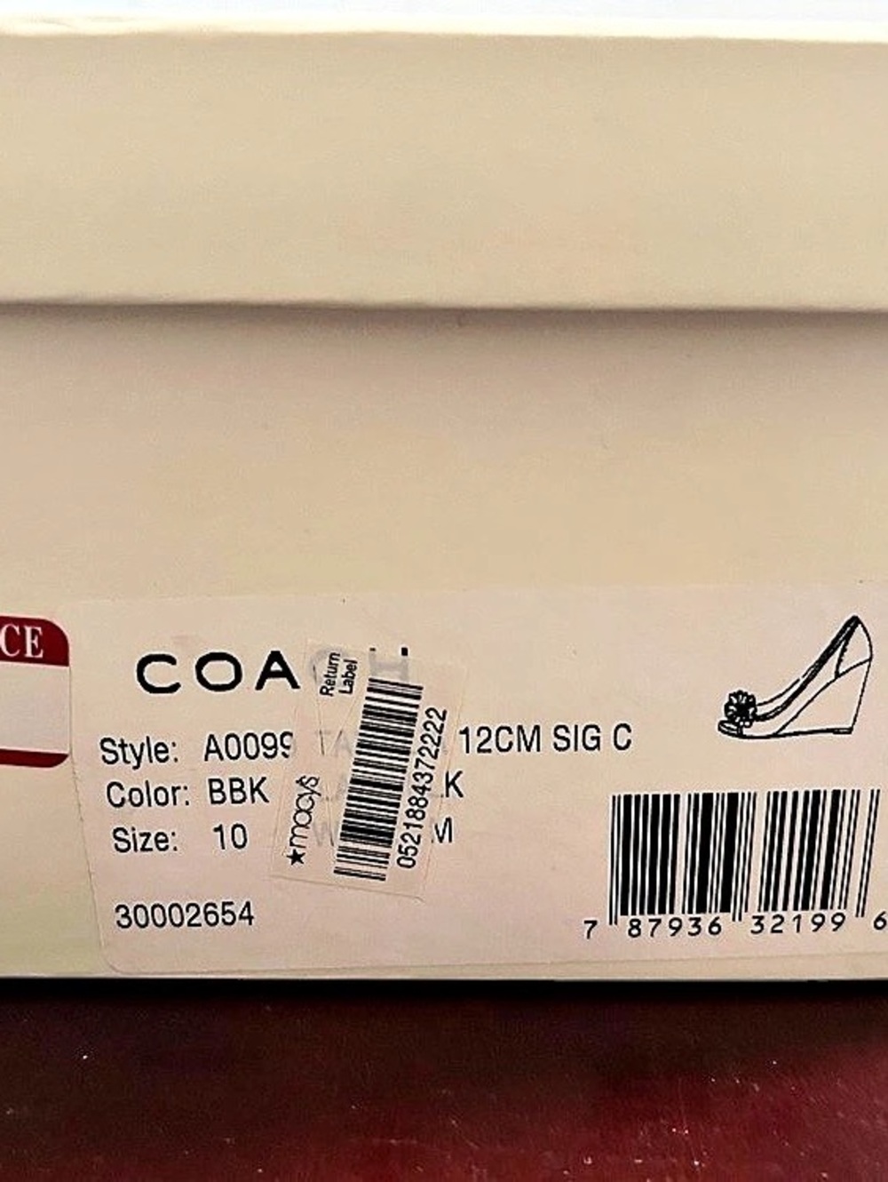 Coach Black Floral Wedge Heels US 10